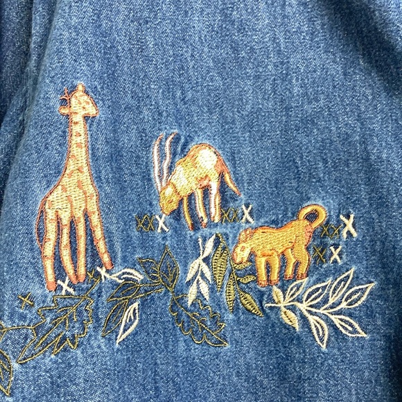 Denim Embroidered Two Piece Maxi Dress & Shirt - Picture 5 of 16